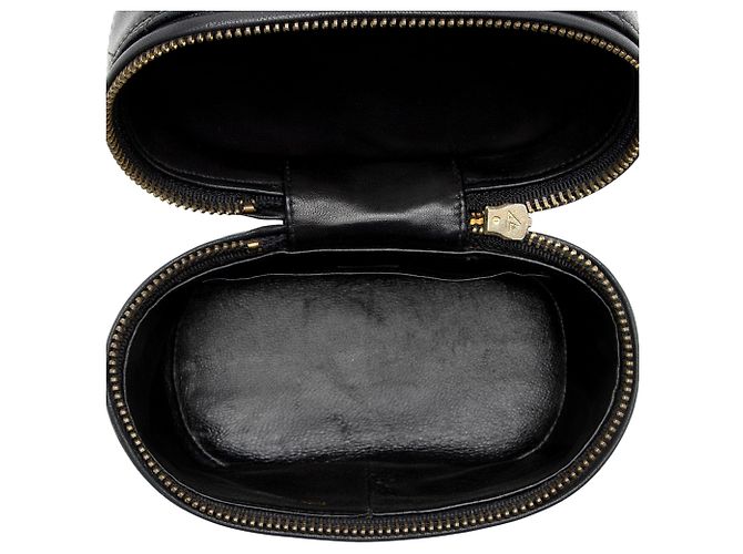 Chanel Vintage Lambskin Tassle Vanity Case con Catena Nero - vista 7