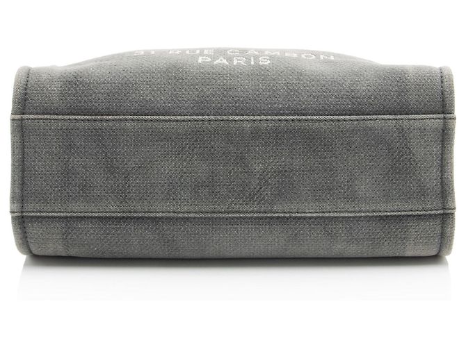 Tote Chanel Denim Deauville Small Negro - vista 4