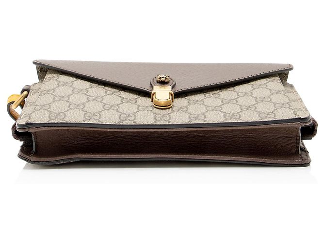 Gucci GG Supreme Leather Tiger Document Crossbody Marrone - vista 4