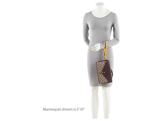 Gucci GG Supreme Leather Tiger Document Crossbody Marrone - vista 5