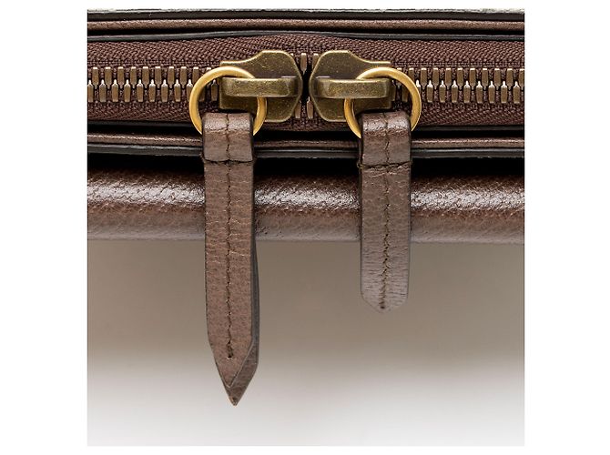Gucci GG Supreme Leather Tiger Document Crossbody Marrone - vista 9