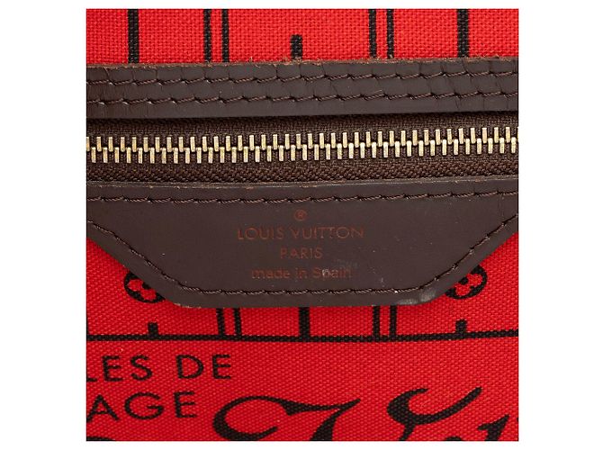 Louis Vuitton Damier Ebene Neverfull MM Tote Marrom - vista 8