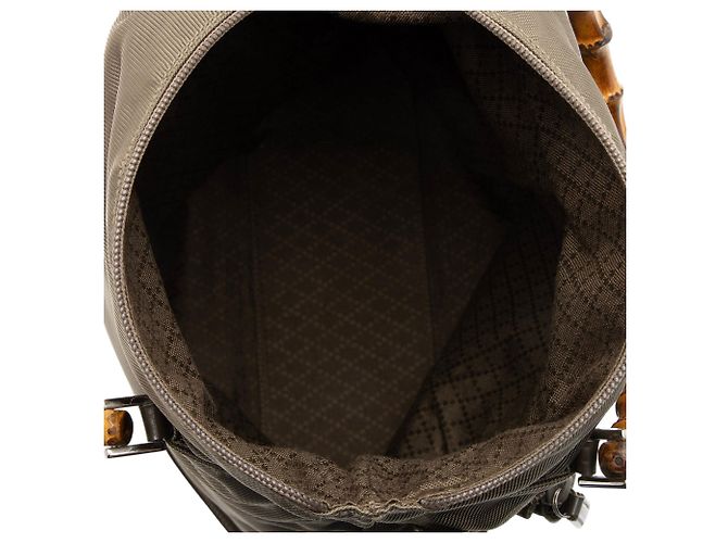 Tote Gucci Vintage Quilted Nylon Bamboo Verde - vista 7
