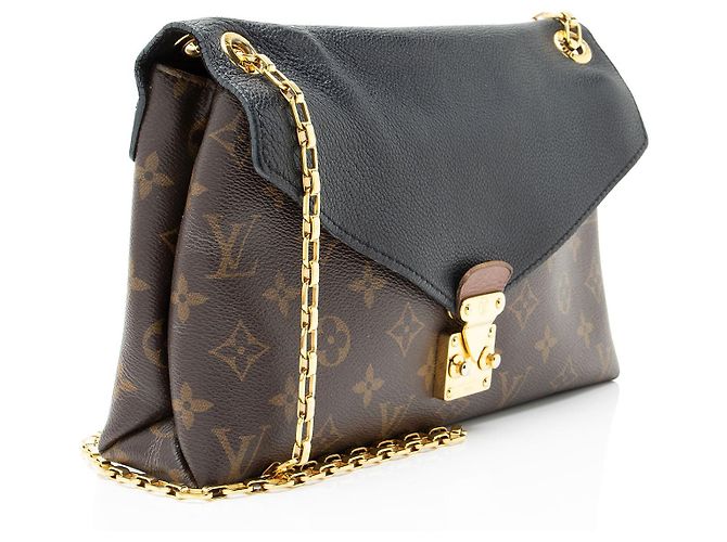 Borsa a Spalla Louis Vuitton Monogram Canvas Pallas Chain Nero - vista 2