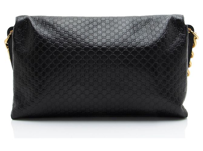 Borsa a tracolla grande in pelle Microguccissima Gucci Nero - vista 3