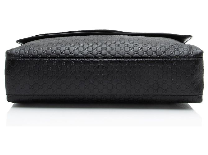 Borsa a tracolla grande in pelle Microguccissima Gucci Nero - vista 4