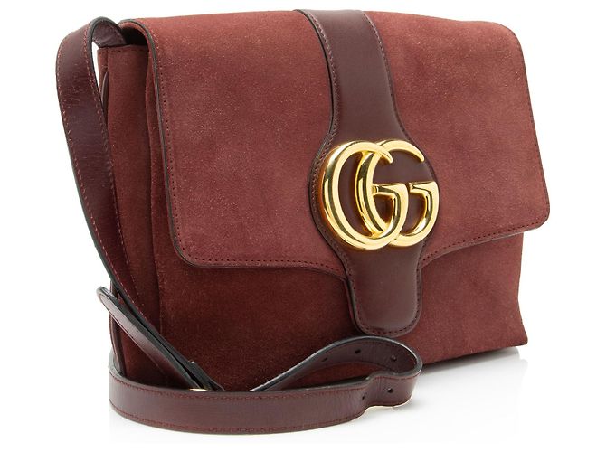 Borsa a Spalla Gucci Suede Arli Medium Rosso - vista 2