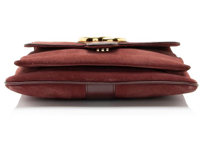 Borsa a Spalla Gucci Suede Arli Medium Rosso - vista 4