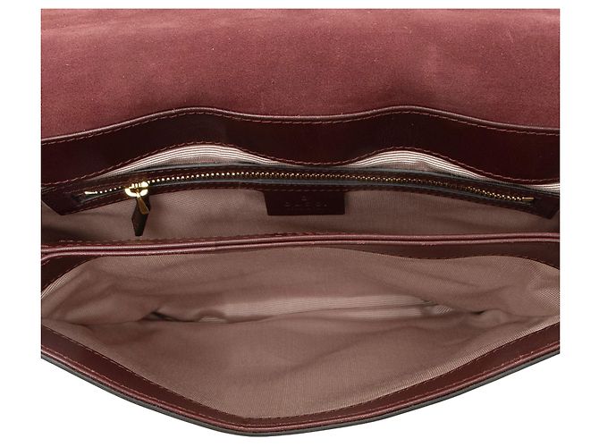 Borsa a Spalla Gucci Suede Arli Medium Rosso - vista 7