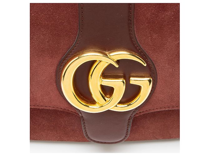 Borsa a Spalla Gucci Suede Arli Medium Rosso - vista 9