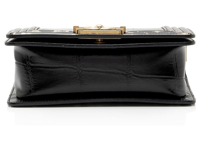 Borsa Chanel Boy Small in pelle con stampa coccodrillo Egypt Graffiti Paris-New York Nero - vista 4