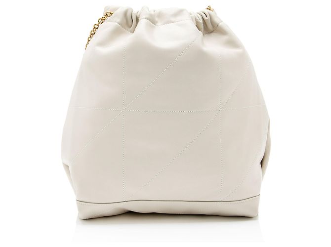 Saint Laurent Jamie 4.3 Pochon Schultertasche aus Lammleder Größe Medium Weiß - Ansicht 3