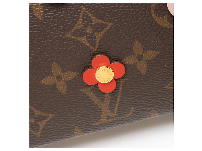 Pochette Louis Vuitton Monogram Canvas Blooming Flowers Double Zip Castaño - vista 10