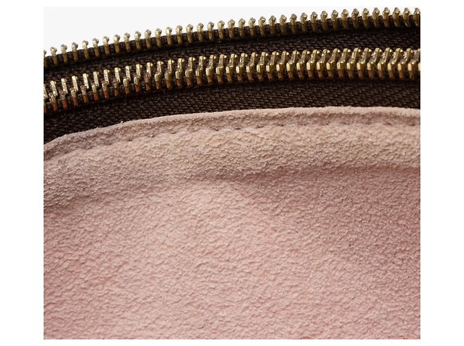Pochette Louis Vuitton Monogram Canvas Blooming Flowers Double Zip Castaño - vista 9