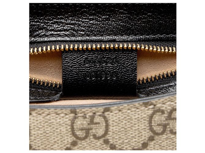 Piccola borsa a tracolla Gucci GG Supreme Padlock Saddle Marrone Beige - vista 6
