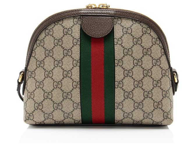 Piccola borsa a tracolla Gucci GG Supreme Ophidia Dome Marrone Beige - vista 3