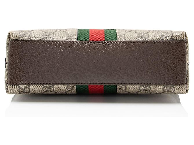Piccola borsa a tracolla Gucci GG Supreme Ophidia Dome Marrone Beige - vista 4