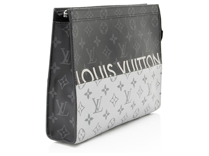 Pochette Louis Vuitton Monogram Eclipse Split Voyage MM Nero - vista 2