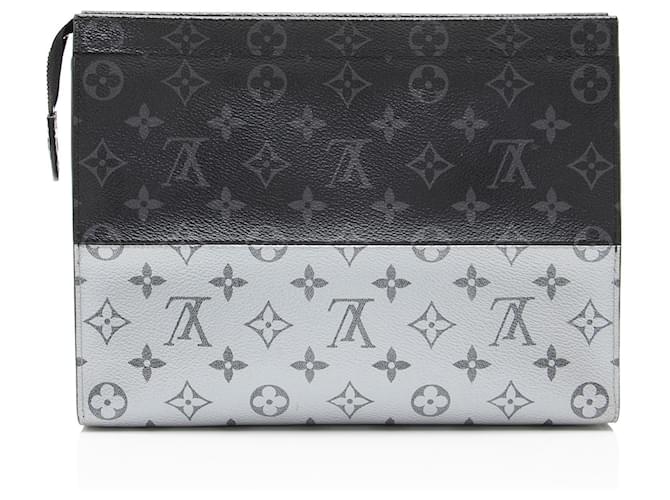 Pochette Louis Vuitton Monogram Eclipse Split Voyage MM Nero - vista 3