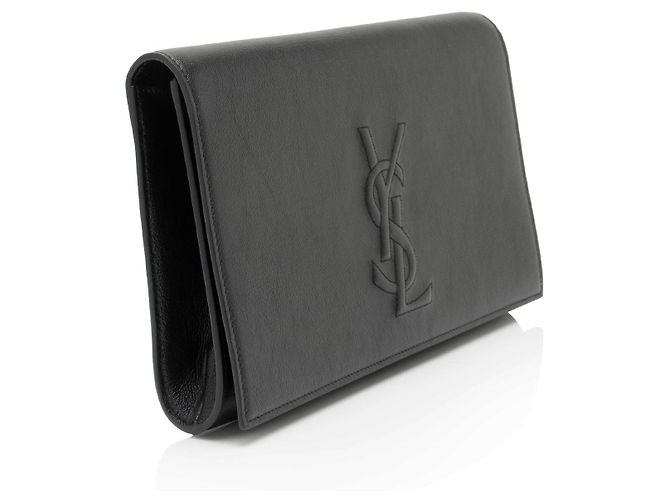 Clutch Belle de Jour in pelle di vitello Saint Laurent Nero - vista 2