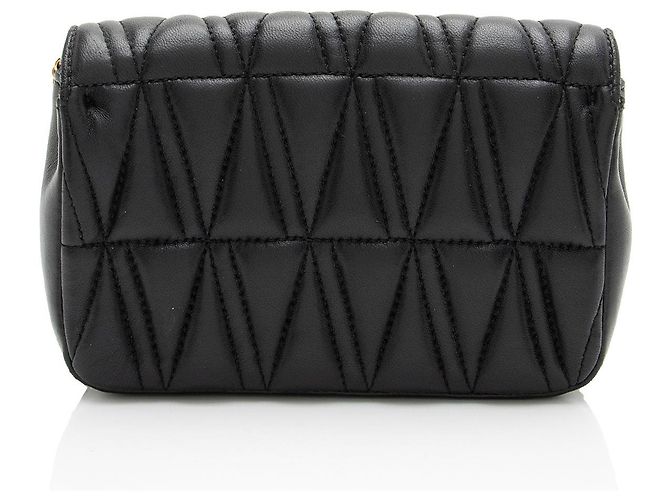 Mini borsa Virtus in pelle di vitello Versace Nero - vista 3