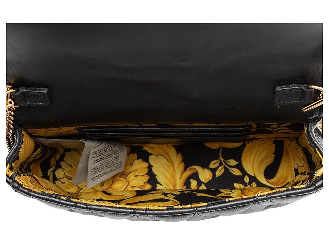 Mini borsa Virtus in pelle di vitello Versace Nero - vista 6