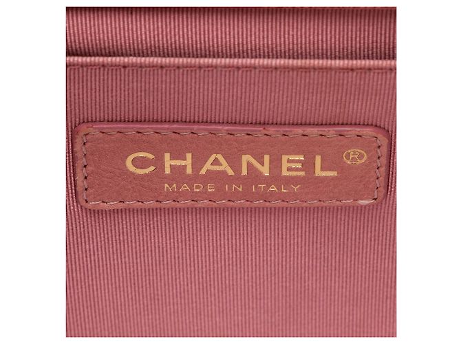 Borsa Chanel Boy Chevron Caviar Leather Old Medium Rosa - vista 8
