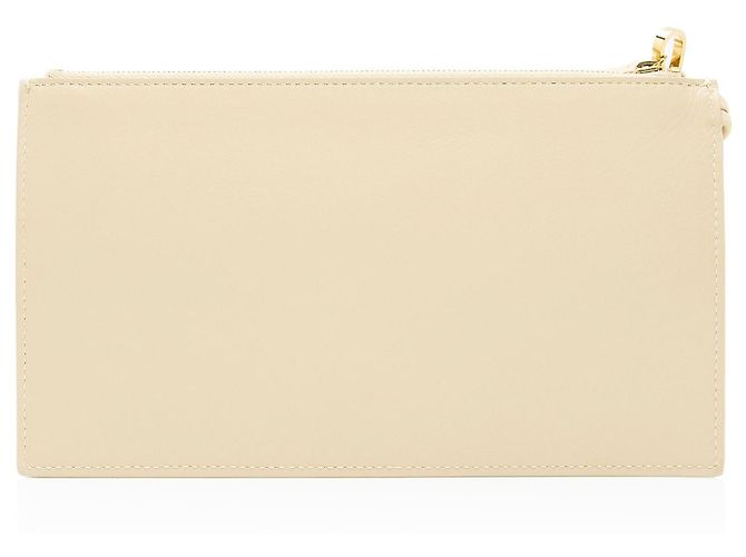 Pochette in pelle di vitello Bottega Veneta Marrone Beige - vista 3