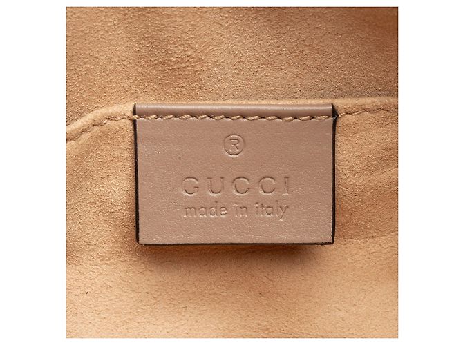 Borsa a tracolla piccola Gucci Matelasse Leather GG Marmont Marrone Beige - vista 8