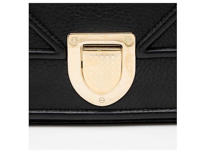 Borsa a tracolla Diorama Medium in pelle granulata Dior Nero - vista 6