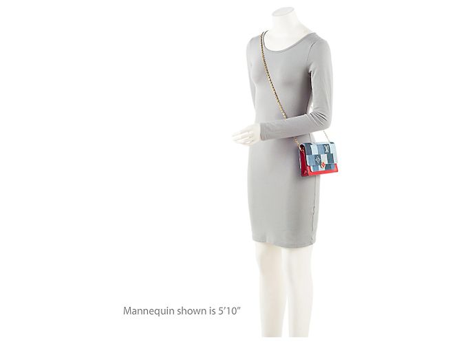 Portafoglio con catena Louis Vuitton Limited Edition Denim Patchwork Flore Blu - vista 5