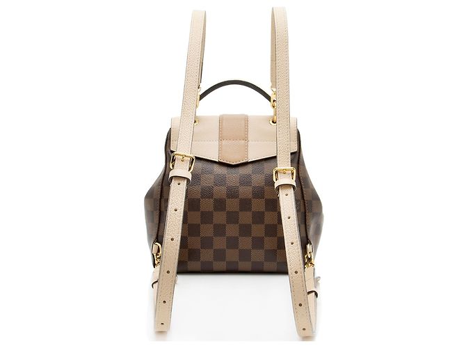 Zaino Louis Vuitton Damier Ebene Clapton Marrone Beige - vista 3