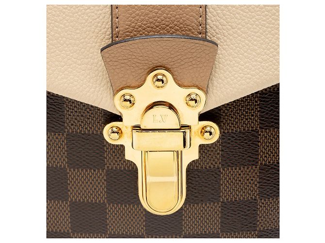 Zaino Louis Vuitton Damier Ebene Clapton Marrone Beige - vista 9