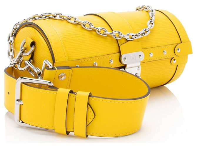 Borsa Bauletto Papillon in Pelle Epi Louis Vuitton Giallo - vista 2