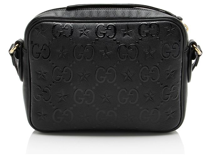 Borsa a tracolla Gucci GG Leather Star Nero - vista 3