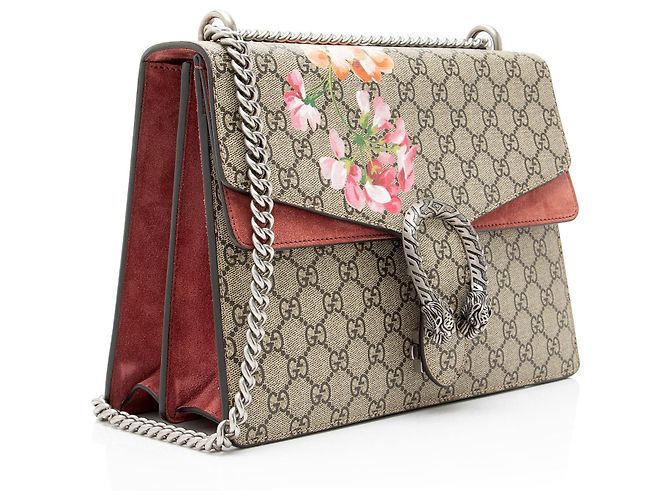 Gucci GG Supreme Blooms Dionysus Große Schultertasche Braun - Ansicht 2
