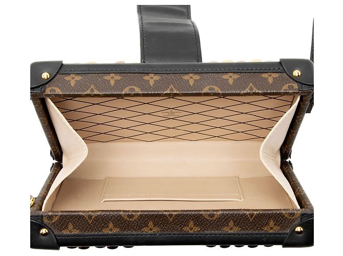 Louis Vuitton Borsa Petite Malle in tela Monogram con borchie a diamante Nero - vista 7