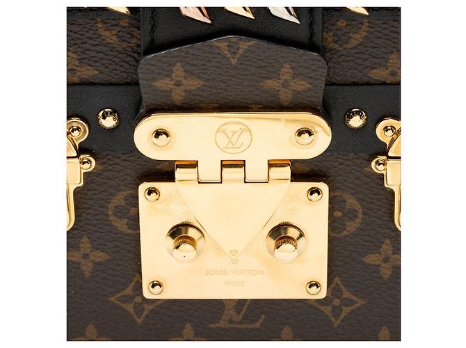 Louis Vuitton Borsa Petite Malle in tela Monogram con borchie a diamante Nero - vista 9