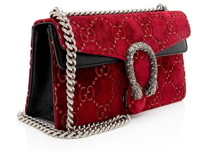 Bolso de hombro Gucci GG Velvet Crystal Dionysus Medium E/W Negro - vista 2