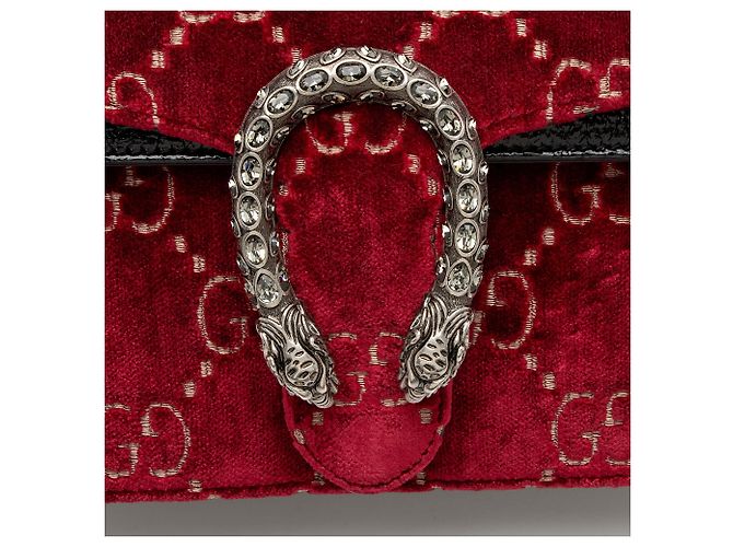 Bolso de hombro Gucci GG Velvet Crystal Dionysus Medium E/W Negro - vista 9