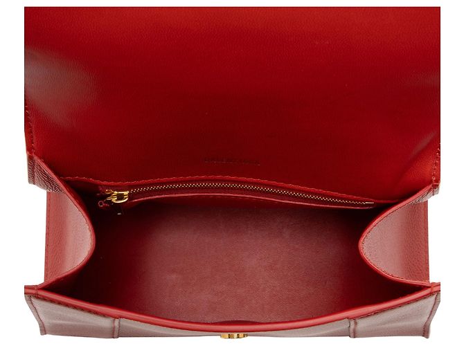 Balenciaga Borsa Hourglass Small Top Handle in pelle di vitello granulata Rosso - vista 7