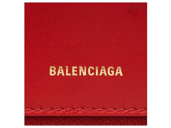 Balenciaga Borsa Hourglass Small Top Handle in pelle di vitello granulata Rosso - vista 8