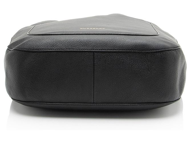 Piccola borsa hobo Burberry in pelle granulata Elmstone Nero - vista 4