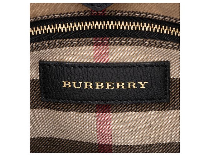 Piccola borsa hobo Burberry in pelle granulata Elmstone Nero - vista 8