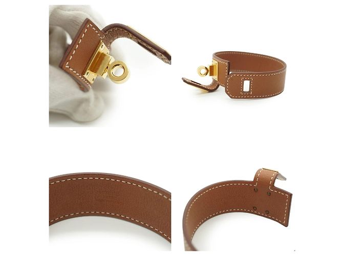 Hermès Bracciale in pelle Hermes Kelly Marrone - vista 3