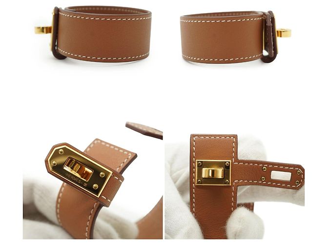 Hermès Bracciale in pelle Hermes Kelly Marrone - vista 4