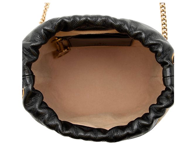 Borsa a secchiello piccola Gucci Matelasse Leather Torchon GG Marmont Marrone Beige - vista 7