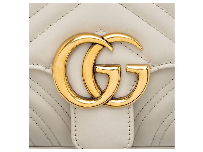Borsa a tracolla mini square Gucci Matelasse Leather GG Marmont Grigio - vista 9