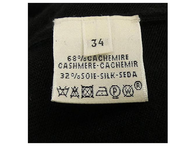 Hermès Hermes Twillene Seide-Kaschmir-Kleid 34 Schwarz Rot Blau - Ansicht 3