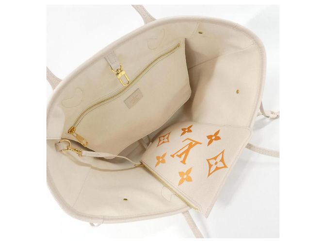 Borsa Louis Vuitton Neverfull Monogram Empreinte Beige - vista 7